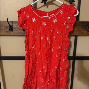 Cat & Jack Red Dress with Silver Details